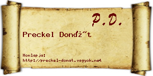 Preckel Donát névjegykártya